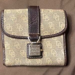 Dooney & Bourke Beige and Dark Brown Wallet